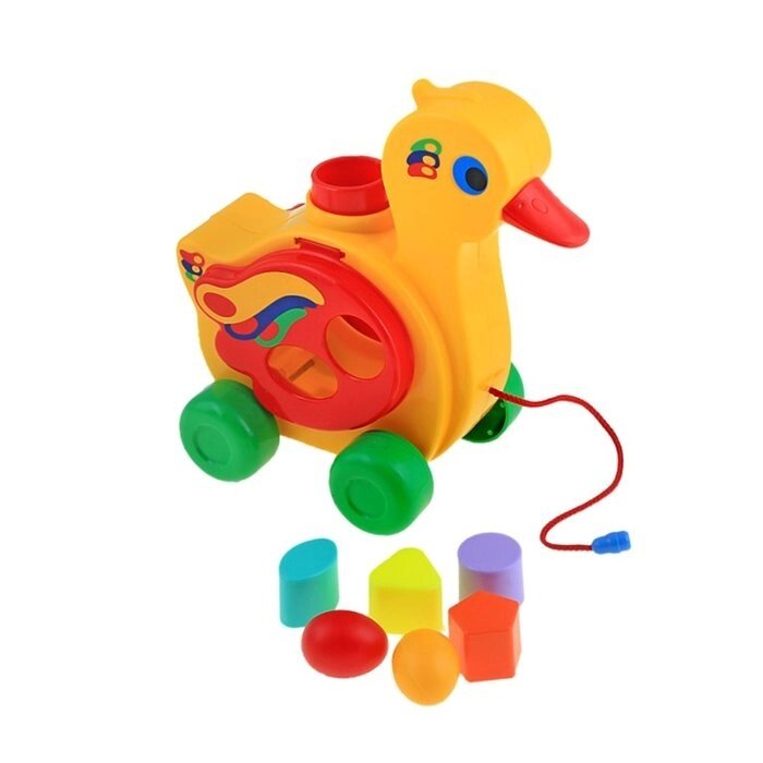 Игрушка-каталка с сортером "Уточка-несушка" от компании Интернет-гипермаркет «MOLL» - фото 1