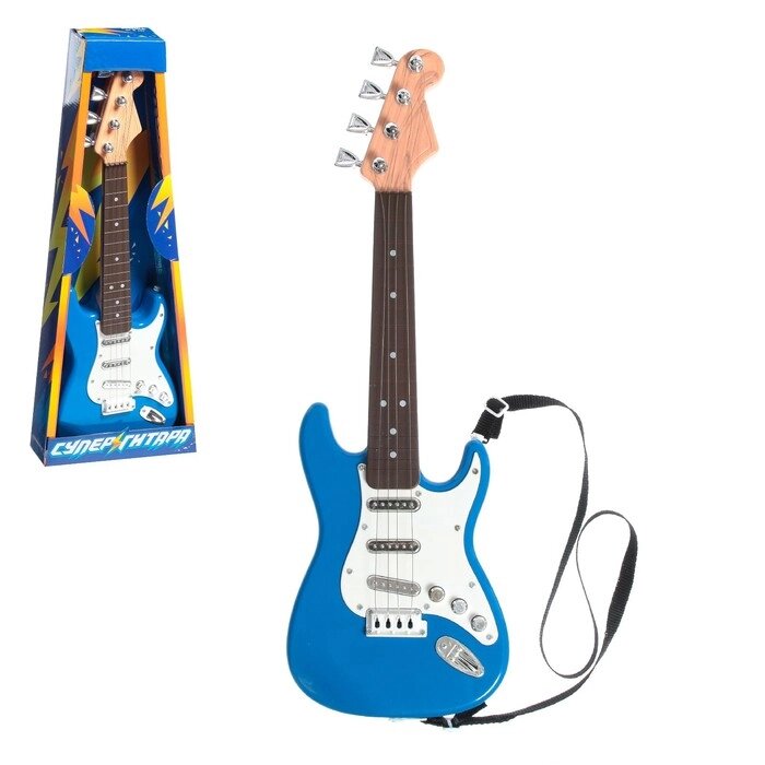 Игрушка музыкальная "Гитара рокер", звуковые эффекты, цвет синий от компании Интернет-гипермаркет «MOLL» - фото 1
