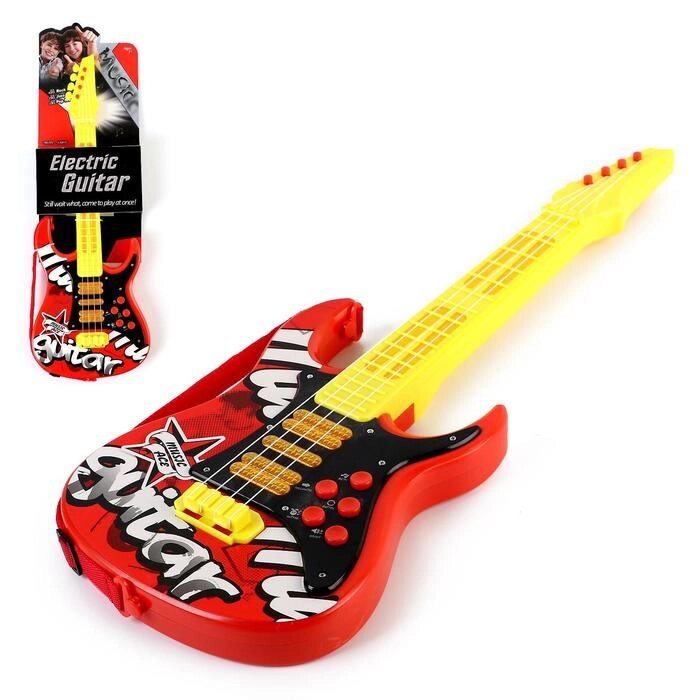 Игрушка музыкальная - гитара "Соло", световые и звуковые эффекты, работает от батареек от компании Интернет-гипермаркет «MOLL» - фото 1