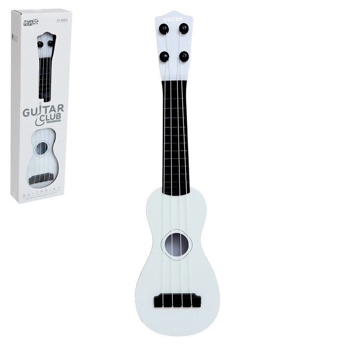 Игрушка музыкальная - гитара "Стиль", 4 струны, 38,5 см., цвет белый от компании Интернет-гипермаркет «MOLL» - фото 1