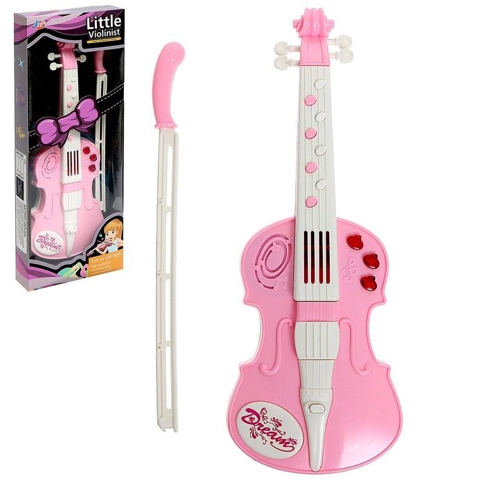 Игрушка музыкальная "Скрипка", световые и звуковые эффекты, цвет розовый от компании Интернет-гипермаркет «MOLL» - фото 1