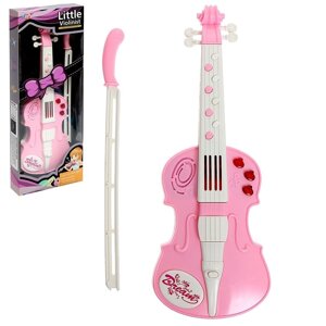 Игрушка музыкальная "Скрипка", световые и звуковые эффекты, цвет розовый