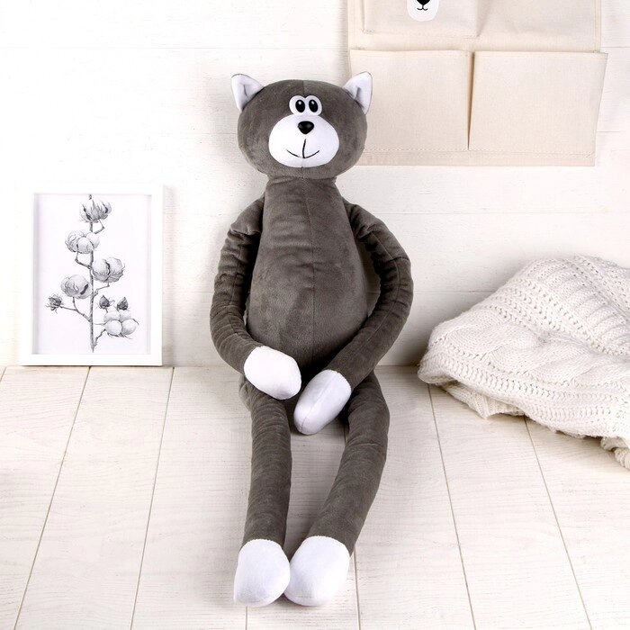 Игрушка мягкая Кот, цвет серый, 90 см от компании Интернет-гипермаркет «MOLL» - фото 1