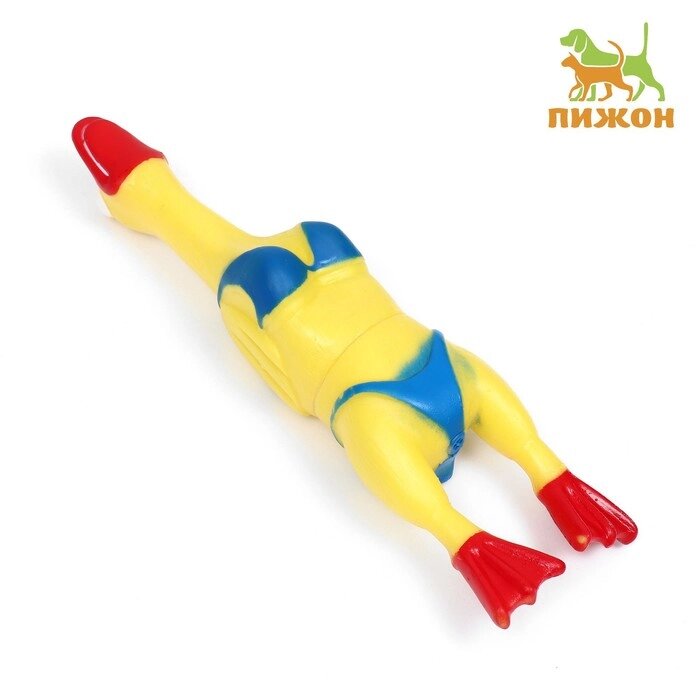 Игрушка пищащая "Пляжная утка XL" для собак, 41 см, жёлтая от компании Интернет-гипермаркет «MOLL» - фото 1