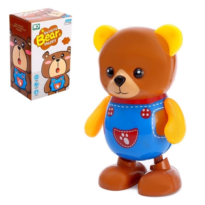 Игрушка "Счастливый медведь", работает от батареек, танцует, световые и звуковые эффекты от компании Интернет-гипермаркет «MOLL» - фото 1