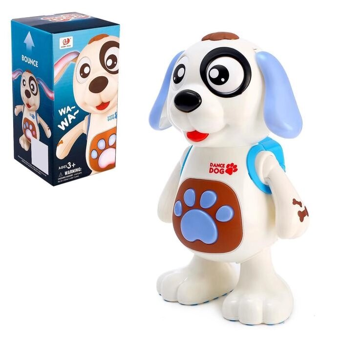 Игрушка "Собачка", работает от батареек, танцует, световые и звуковые эффекты от компании Интернет-гипермаркет «MOLL» - фото 1