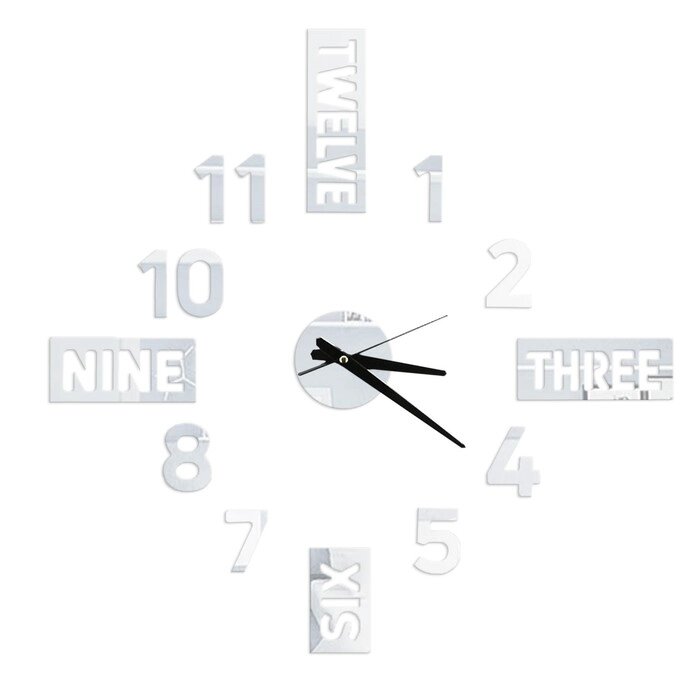 Интерьерные часы-наклейка Time, 70 х 70 см от компании Интернет-гипермаркет «MOLL» - фото 1