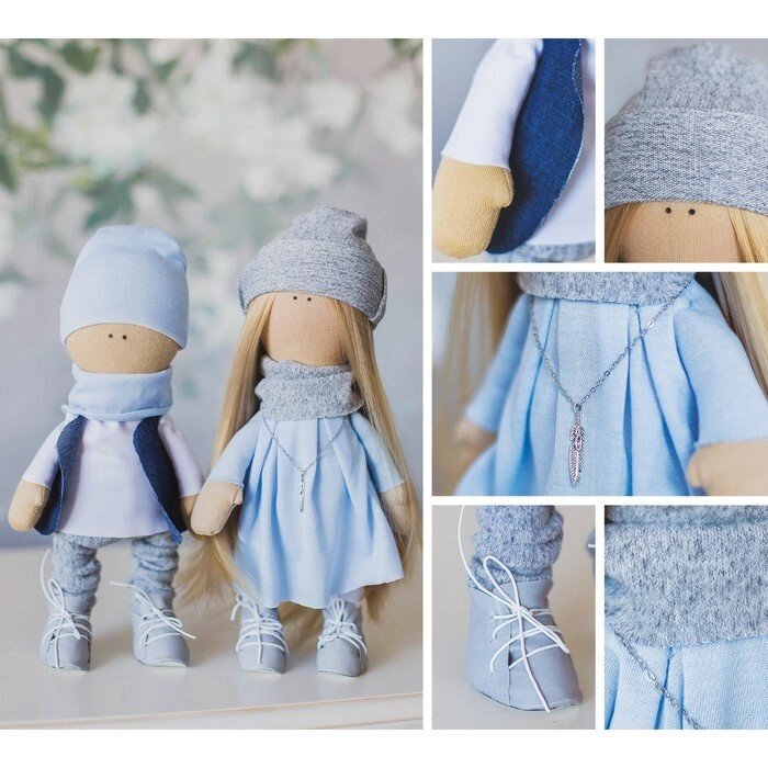 Интерьерные куклы "Ник и Нати", набор для шитья, 18  22.5  4.5 см от компании Интернет-гипермаркет «MOLL» - фото 1