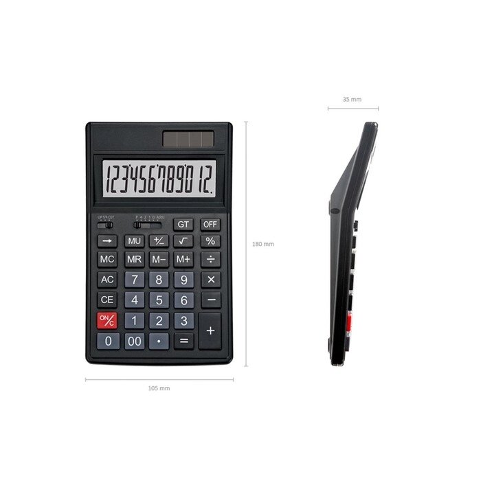 Калькулятор настольный 12-разр, ErichKrause DC-4412N 54412 от компании Интернет-гипермаркет «MOLL» - фото 1
