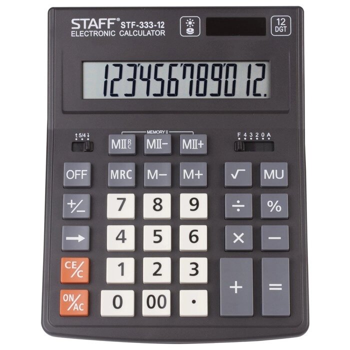 Калькулятор настольный 12-разр STAFF PLUS STF-333, 2-е питание 250415 от компании Интернет-гипермаркет «MOLL» - фото 1