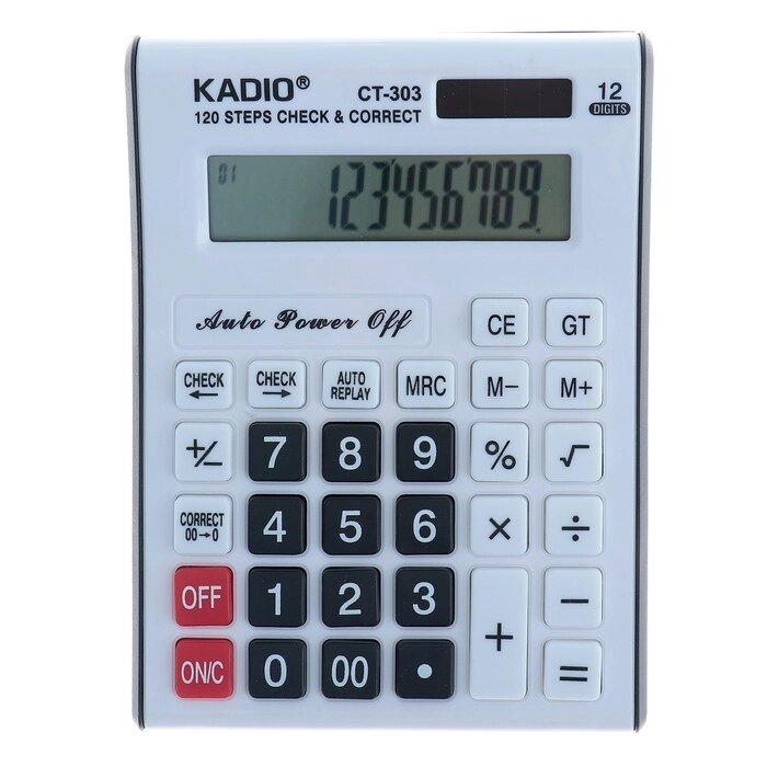 Калькулятор настольный, 12-разрядный, 303, двойное питание от компании Интернет-гипермаркет «MOLL» - фото 1