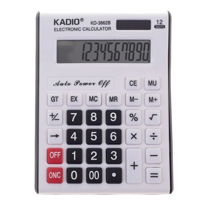 Калькулятор настольный, 12-разрядный, 3862B, двойное питание от компании Интернет-гипермаркет «MOLL» - фото 1