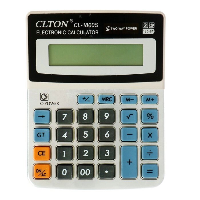 Калькулятор настольный, 12-разрядный, CL-1800S, Clton, двойное питание, МИКС от компании Интернет-гипермаркет «MOLL» - фото 1