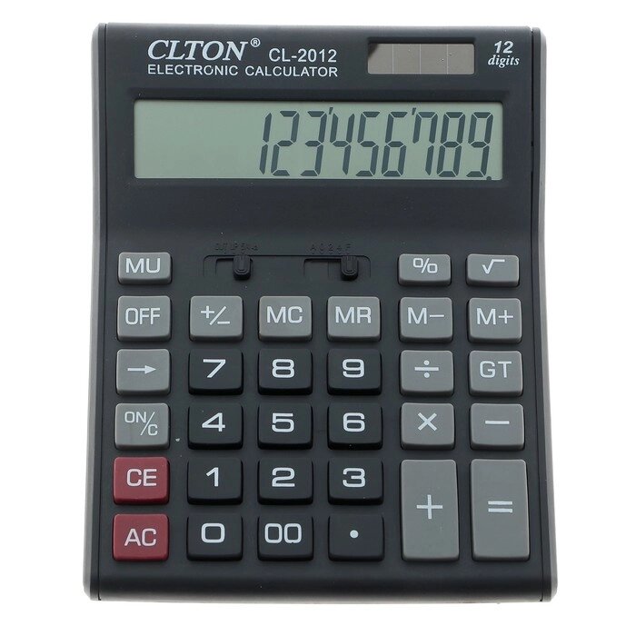 Калькулятор настольный, 12-разрядный, CL-2012, двойное питание от компании Интернет-гипермаркет «MOLL» - фото 1