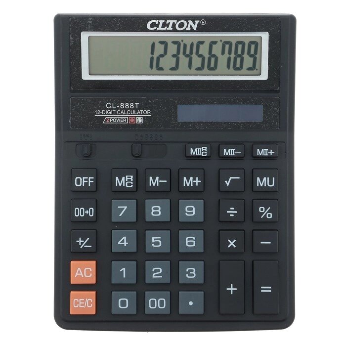 Калькулятор настольный, 12-разрядный, CL-888T, двойное питание от компании Интернет-гипермаркет «MOLL» - фото 1