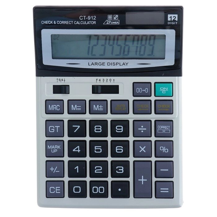 Калькулятор настольный, 12-разрядный, CT-912, двойное питание, средний от компании Интернет-гипермаркет «MOLL» - фото 1