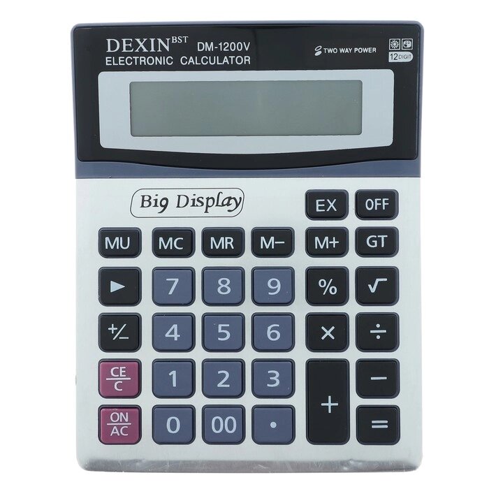 Калькулятор настольный, 12-разрядный, DM-1200V, двойное питание от компании Интернет-гипермаркет «MOLL» - фото 1