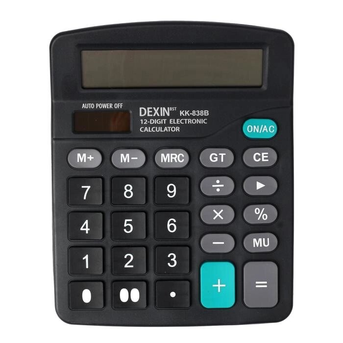 Калькулятор настольный 12-разрядный KK-838B двойное питание от компании Интернет-гипермаркет «MOLL» - фото 1