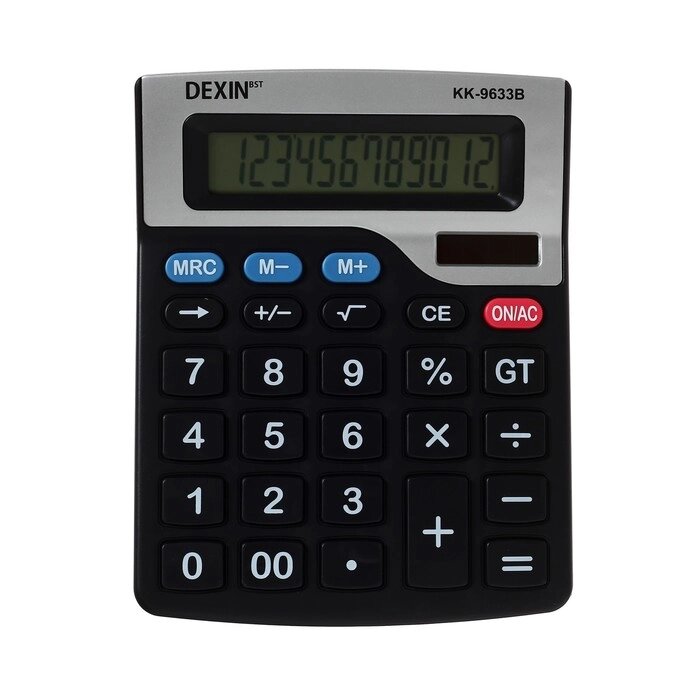 Калькулятор настольный 12-разрядный КК-9633В, двойное питание от компании Интернет-гипермаркет «MOLL» - фото 1