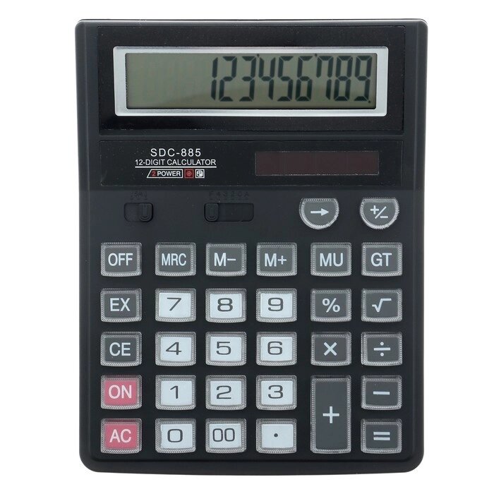 Калькулятор настольный, 12-разрядный, SDC-885, двойное питание от компании Интернет-гипермаркет «MOLL» - фото 1