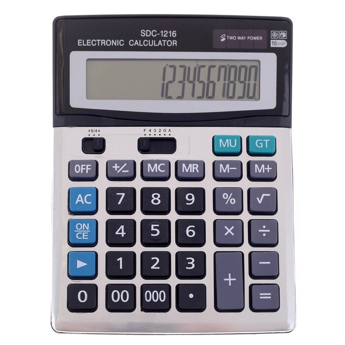Калькулятор настольный, 16-разрядный, SDC-1216, двойное питание от компании Интернет-гипермаркет «MOLL» - фото 1