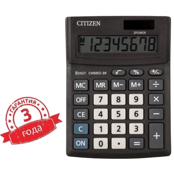 Калькулятор настольный 8-разрядный CMB801BK, 102 х 137 х 31 мм от компании Интернет-гипермаркет «MOLL» - фото 1