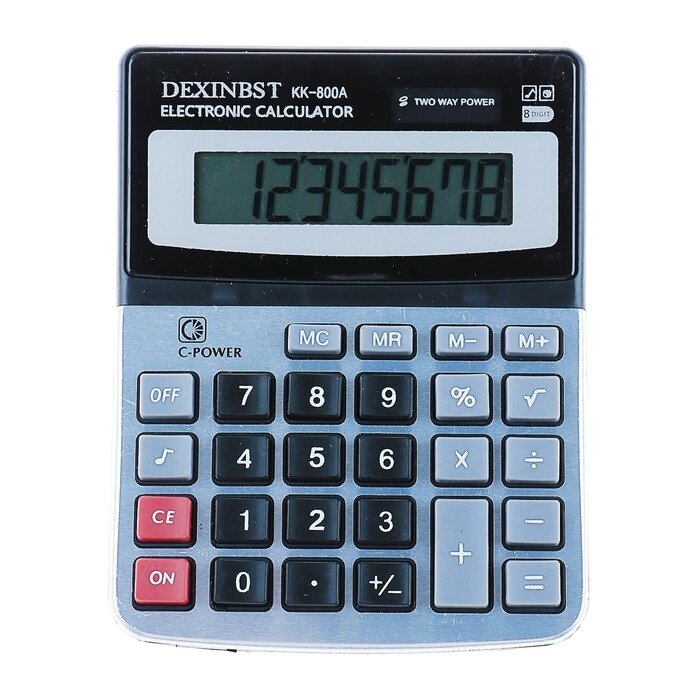 Калькулятор настольный, 8-разрядный, KK-800A, двойное питание от компании Интернет-гипермаркет «MOLL» - фото 1