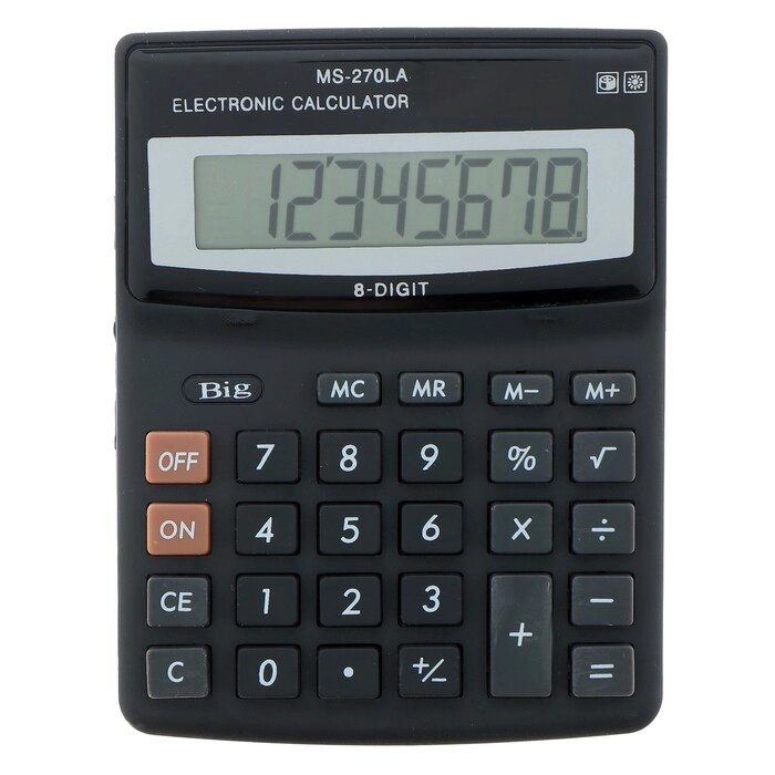 Калькулятор настольный, 8-разрядный, MS-270LA, двойное питание от компании Интернет-гипермаркет «MOLL» - фото 1