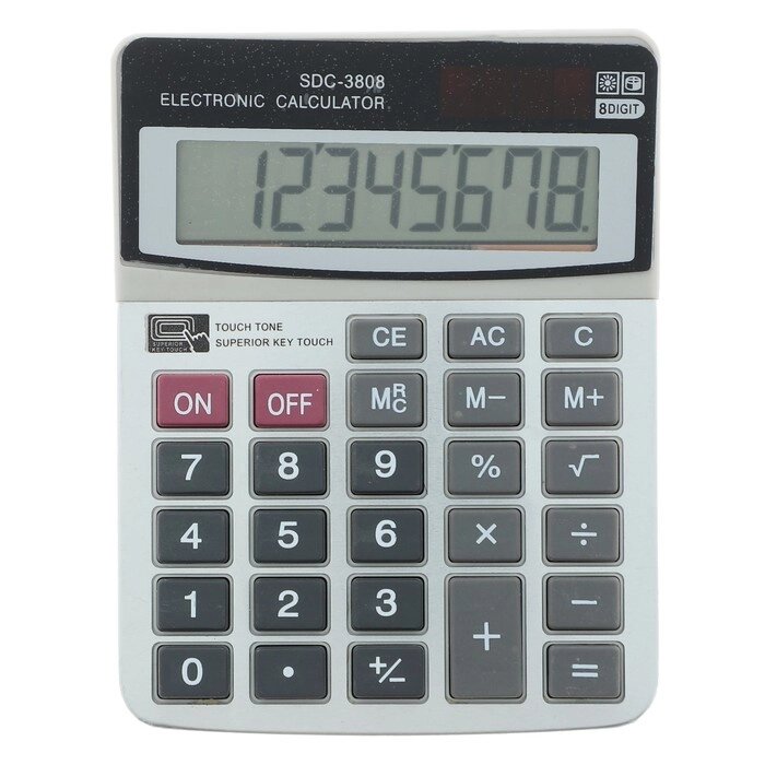 Калькулятор настольный, 8-разрядный, SDC-3808, двойное питание от компании Интернет-гипермаркет «MOLL» - фото 1
