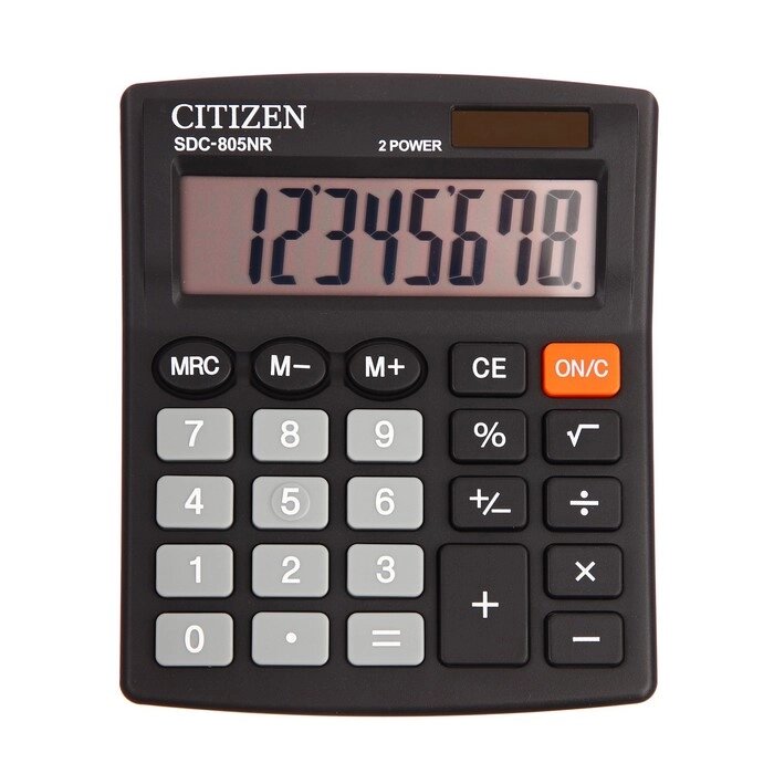 Калькулятор настольный 8-разрядный SDC-805BN, двойное питание, черный от компании Интернет-гипермаркет «MOLL» - фото 1