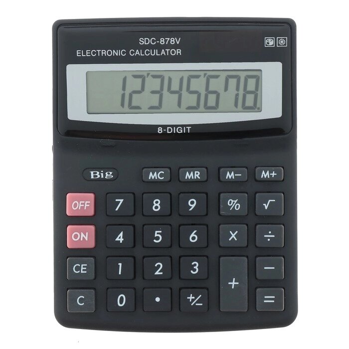 Калькулятор настольный, 8-разрядный, SDC-878V, двойное питание от компании Интернет-гипермаркет «MOLL» - фото 1