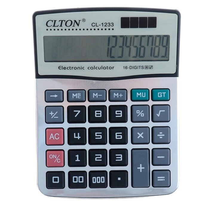 Калькулятор настольный, Clton CL-1233, 16-разрядный, двойное питание от компании Интернет-гипермаркет «MOLL» - фото 1