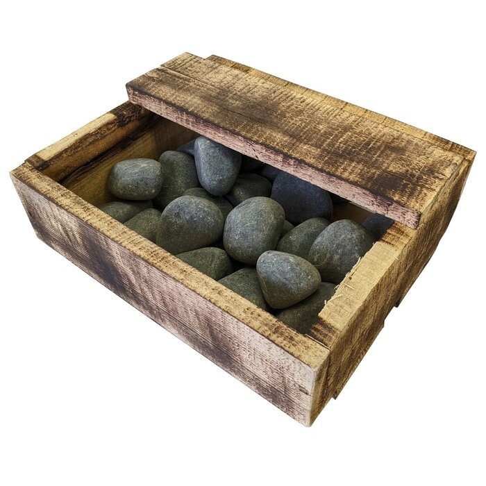 Камень для бани "Оливин" 10 кг ящик, шлифованный от компании Интернет-гипермаркет «MOLL» - фото 1