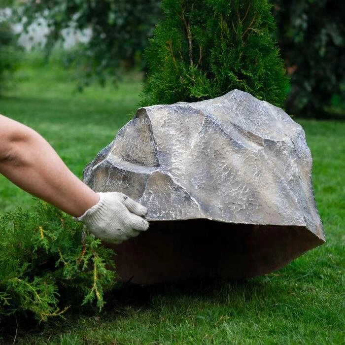Камень садовый декоративный Валун средний F08234 стеклопластик,  ширина 63см от компании Интернет-гипермаркет «MOLL» - фото 1
