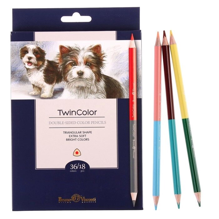 Карандаши 36 цветов 18 штук, Twincolor от компании Интернет-гипермаркет «MOLL» - фото 1