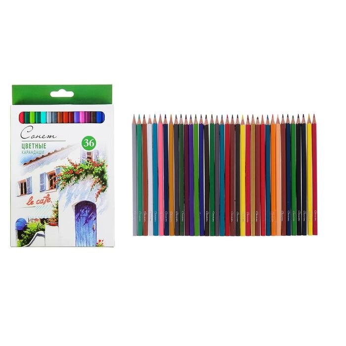 Карандаши художественные цветные "Сонет", 36 цветов от компании Интернет-гипермаркет «MOLL» - фото 1