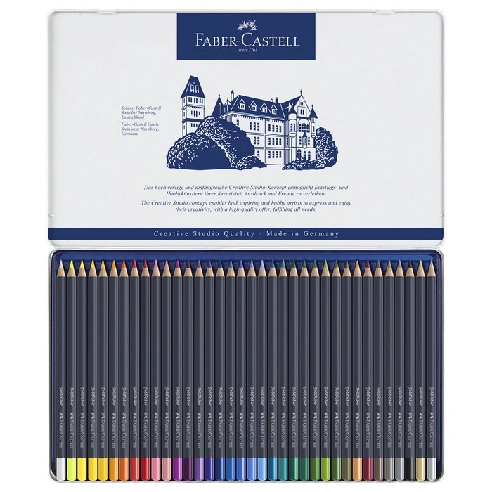 Карандаши художественные Faber-Castell 36 цветов, в металлической коробке от компании Интернет-гипермаркет «MOLL» - фото 1