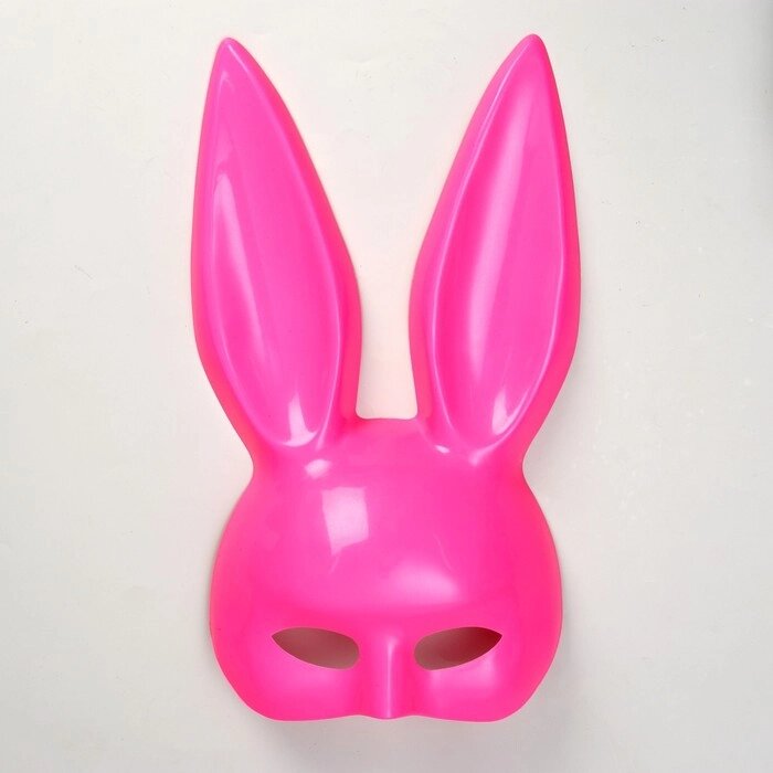 Карнавальная маска "Зайка", фуксия матовая от компании Интернет-гипермаркет «MOLL» - фото 1