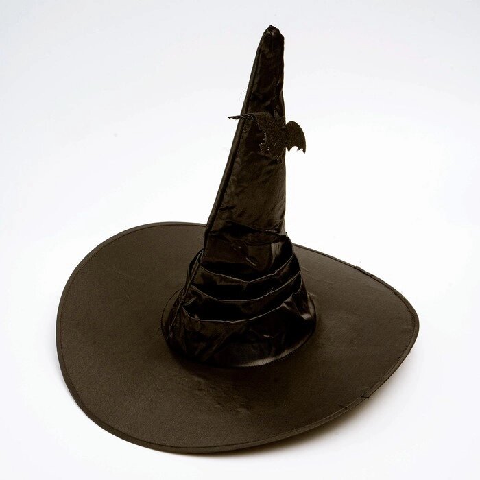 Карнавальная шляпа "Чёрная", драпированная, с летучей мышью, р. 56 – 58 от компании Интернет-гипермаркет «MOLL» - фото 1