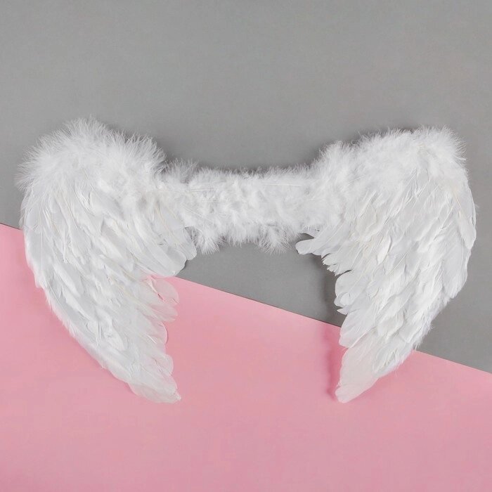 Карнавальные крылья ангела, на резинке, цвет белый от компании Интернет-гипермаркет «MOLL» - фото 1
