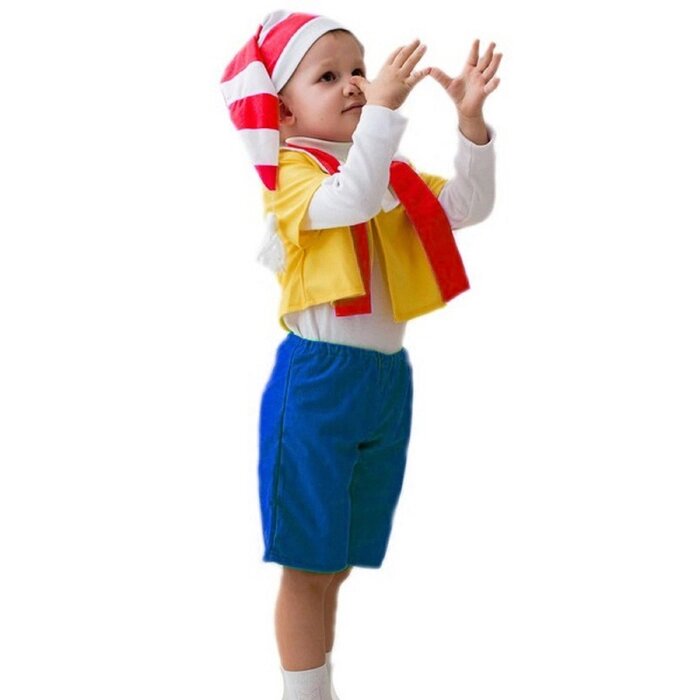 Карнавальный костюм "Буратино", 5-7 лет, колпак, курточка, шарфик, бриджи, рост 122-134 см от компании Интернет-гипермаркет «MOLL» - фото 1