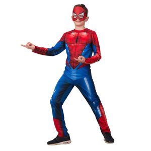 Карнавальный костюм "Человек-паук", куртка, брюки, головной убор, р. 32, рост 122 см