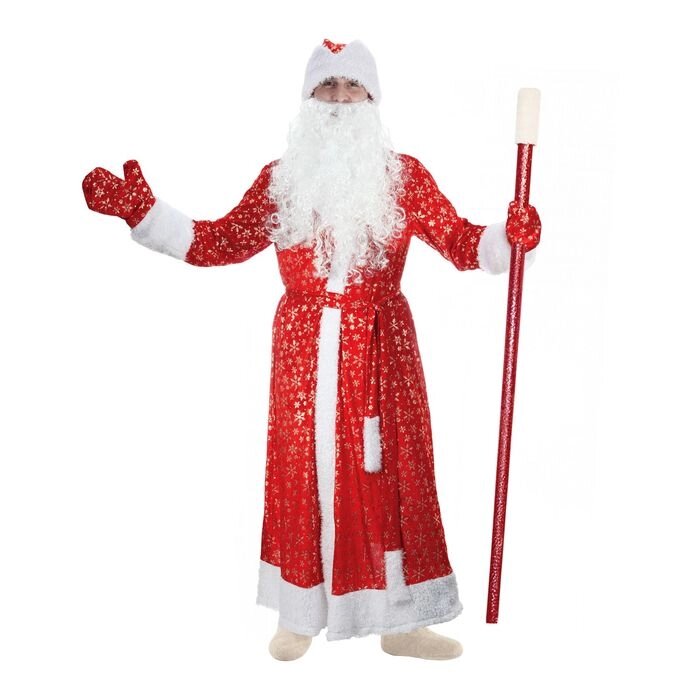 Карнавальный костюм "Дедушка Мороз", кудрявый мех, р-р 56-58, рост 185 см от компании Интернет-гипермаркет «MOLL» - фото 1