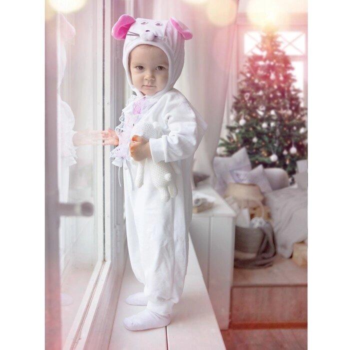 Карнавальный костюм для малышей "Мышка с декором"велюр, хлопок, рострост 74-92 от компании Интернет-гипермаркет «MOLL» - фото 1