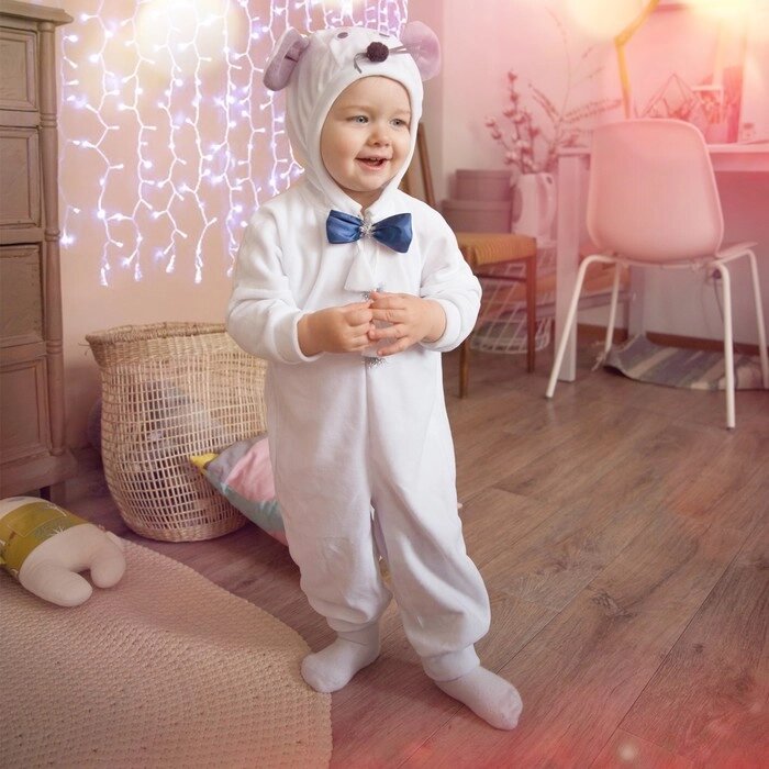 Карнавальный костюм для малышей "Мышонок с бабочкой", велюр, хлопок, рост 74-92 см от компании Интернет-гипермаркет «MOLL» - фото 1
