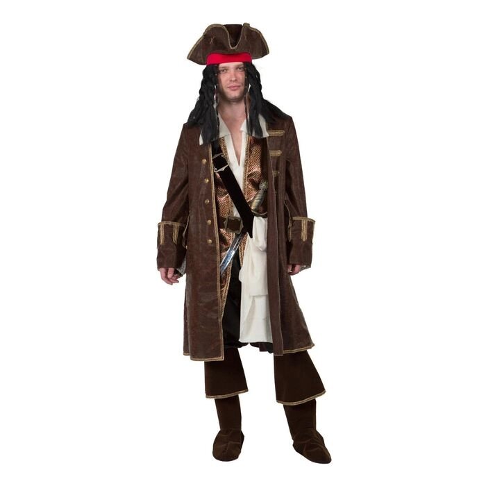 Карнавальный костюм для взрослого "Капитан Джек Воробей", р. 50, рост 182 см от компании Интернет-гипермаркет «MOLL» - фото 1