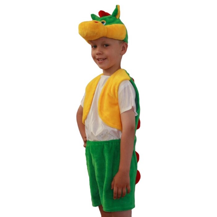 Карнавальный костюм "Дракон", жилетка, шорты, маска-шапочка, р. 30-32, рост 122 см от компании Интернет-гипермаркет «MOLL» - фото 1