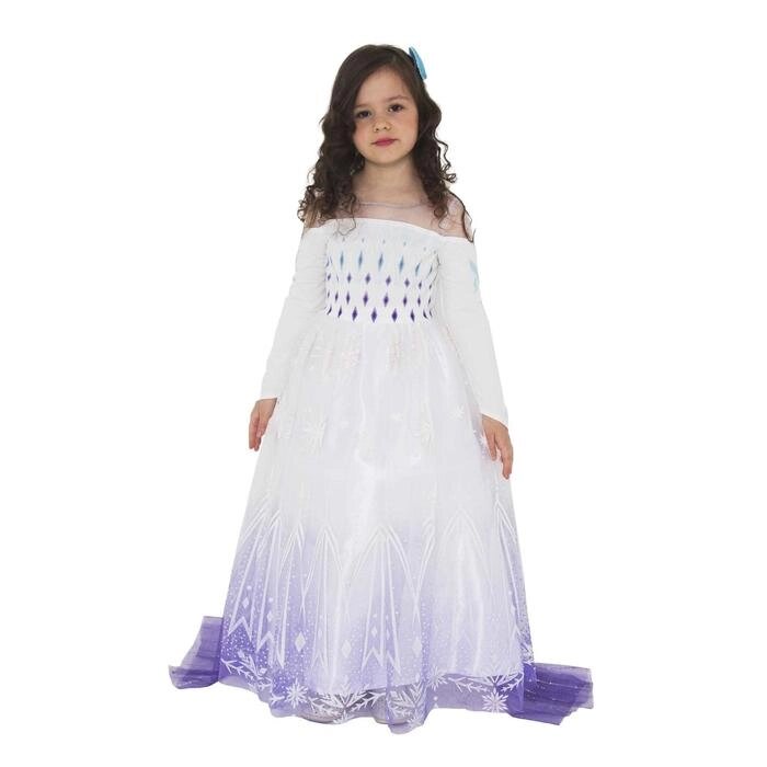 Карнавальный костюм "Эльза 2  пышное, белое платье" р. 28, рост 110 см от компании Интернет-гипермаркет «MOLL» - фото 1