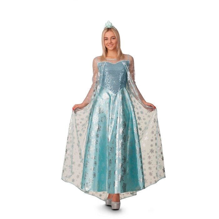 Карнавальный костюм "Эльза", платье, корона, р. 46, рост 170 см от компании Интернет-гипермаркет «MOLL» - фото 1