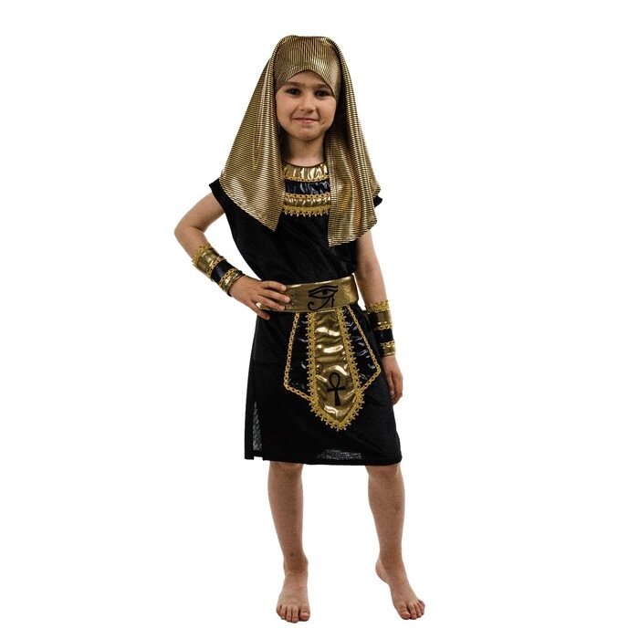 Карнавальный костюм "Фараон черный", рост 110 см от компании Интернет-гипермаркет «MOLL» - фото 1